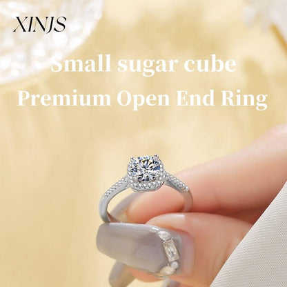 XINJS Fashionable Ladies' Small Candy Adjustable Ring Wedding Engagement Anniversary Birthday Gift Exquisite Packaging Jewelry