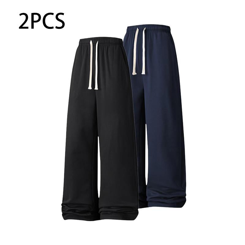Men’S Loose Wide-Leg Drawstring Joggers—Street-Casual Loungewear with a Comfortable Fit and Jogger Cuffs; Casual High-Waisted Drawstring Joggers Suitable for All Seasons, Ideal for Men in Their 20S, Thanksgiving Parties, and Everyday Wear.