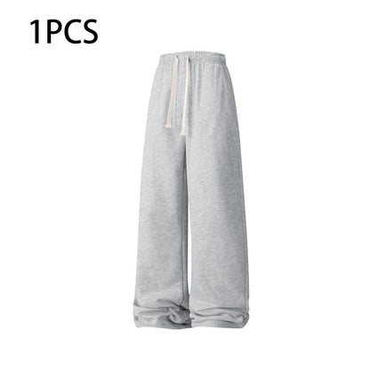 Men’S Loose Wide-Leg Drawstring Joggers—Street-Casual Loungewear with a Comfortable Fit and Jogger Cuffs; Casual High-Waisted Drawstring Joggers Suitable for All Seasons, Ideal for Men in Their 20S, Thanksgiving Parties, and Everyday Wear.