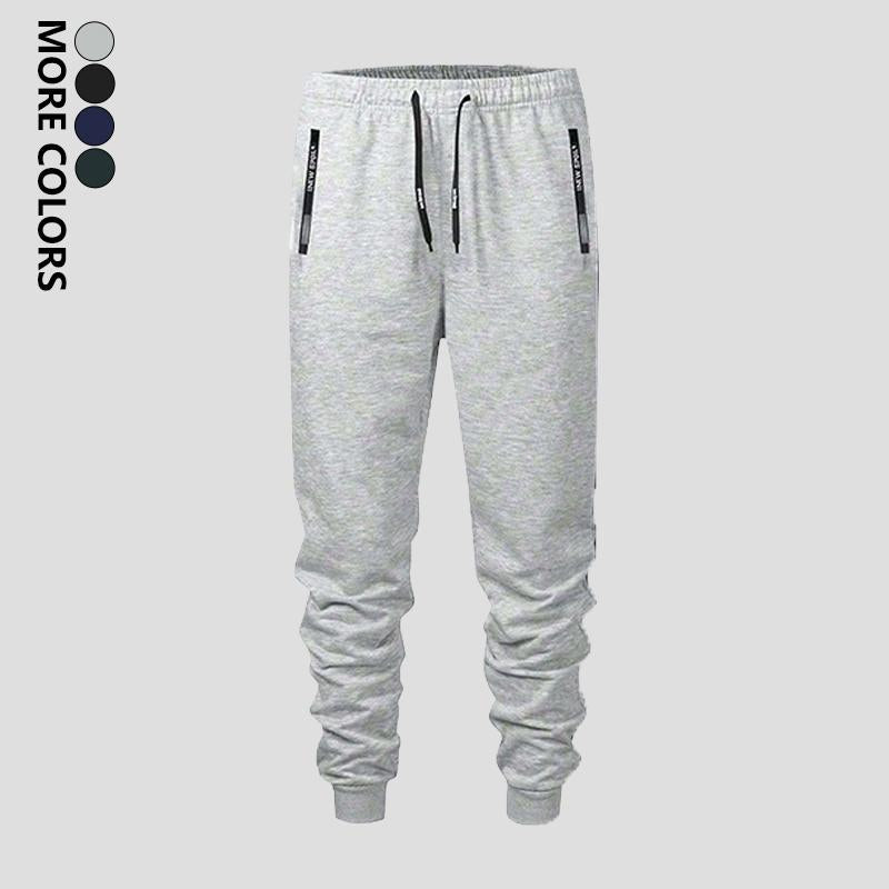 Men'S Spring & Autumn Lightweight Jogger Knit Pants Comfortable Casual Style Elastic Waistband Fashionable Zipper Pockets Letter Print Drawstring Zipper Design Perfect for Everyday Wear Modern Athletic Apparel Stretch Material Sweatpants