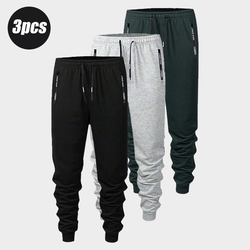 Men'S Spring & Autumn Lightweight Jogger Knit Pants Comfortable Casual Style Elastic Waistband Fashionable Zipper Pockets Letter Print Drawstring Zipper Design Perfect for Everyday Wear Modern Athletic Apparel Stretch Material Sweatpants