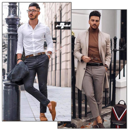 1/2-Pack Men Ratchet Genuine Leather Belt with Automatic Alloy Buckle Easy Adjustable Men Belt for Suit Pants