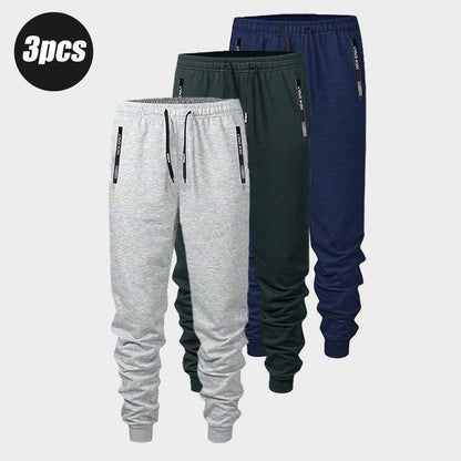 Men'S Spring & Autumn Lightweight Jogger Knit Pants Comfortable Casual Style Elastic Waistband Fashionable Zipper Pockets Letter Print Drawstring Zipper Design Perfect for Everyday Wear Modern Athletic Apparel Stretch Material Sweatpants