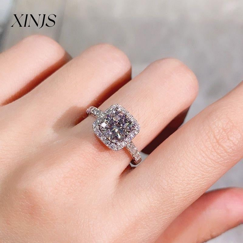 XINJS Fashionable Ladies' Small Candy Adjustable Ring Wedding Engagement Anniversary Birthday Gift Exquisite Packaging Jewelry