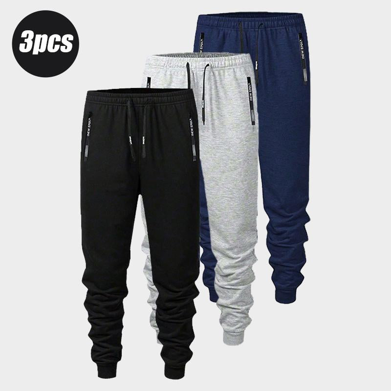 Men'S Spring & Autumn Lightweight Jogger Knit Pants Comfortable Casual Style Elastic Waistband Fashionable Zipper Pockets Letter Print Drawstring Zipper Design Perfect for Everyday Wear Modern Athletic Apparel Stretch Material Sweatpants