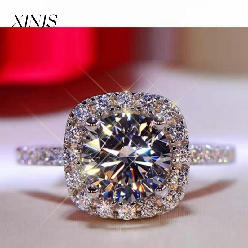 XINJS Fashionable Ladies' Small Candy Adjustable Ring Wedding Engagement Anniversary Birthday Gift Exquisite Packaging Jewelry
