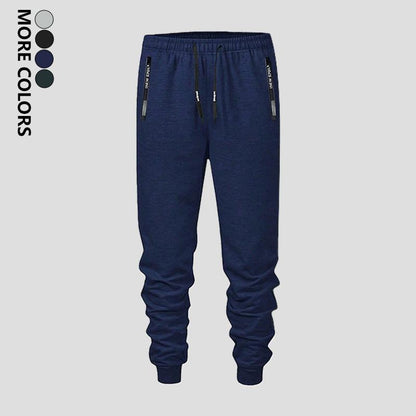 Men'S Spring & Autumn Lightweight Jogger Knit Pants Comfortable Casual Style Elastic Waistband Fashionable Zipper Pockets Letter Print Drawstring Zipper Design Perfect for Everyday Wear Modern Athletic Apparel Stretch Material Sweatpants