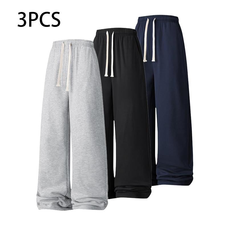Men’S Loose Wide-Leg Drawstring Joggers—Street-Casual Loungewear with a Comfortable Fit and Jogger Cuffs; Casual High-Waisted Drawstring Joggers Suitable for All Seasons, Ideal for Men in Their 20S, Thanksgiving Parties, and Everyday Wear.